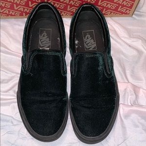 Green Velvet Vans